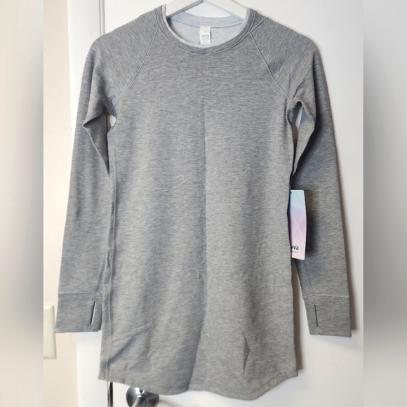 Ivivva By Lululemon Play N' Réversible Dress In Heather Gray Black Blue Size 12 - Picture 2 of 16